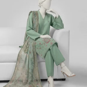 sea green embroidered liminal stitched 3pc