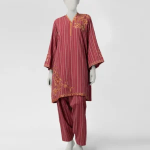pink embroidered jacquard co-ord set