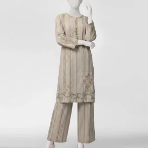 grey embroidered jacquard co-ord set