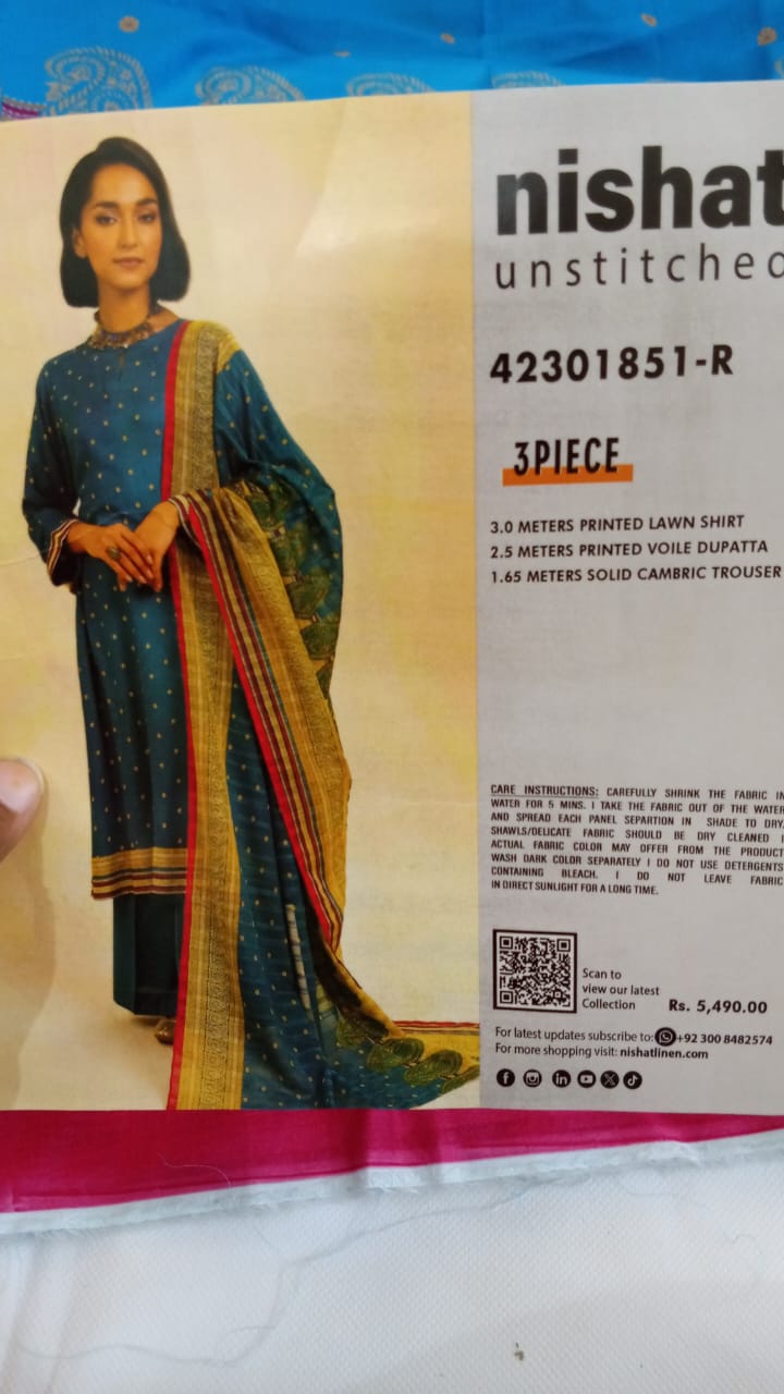 Nishat Three piece unstich suit
