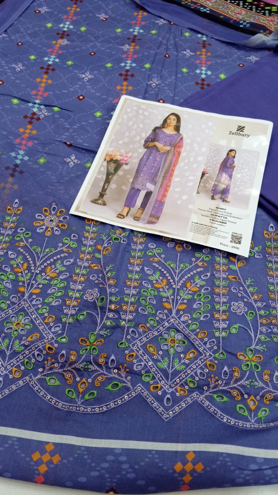 Zellbury Embroidered Three Piece Suit - Image 3