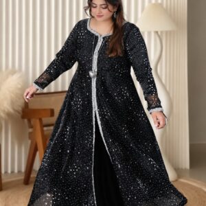 Midnight Silver Luxury Formal Gharara