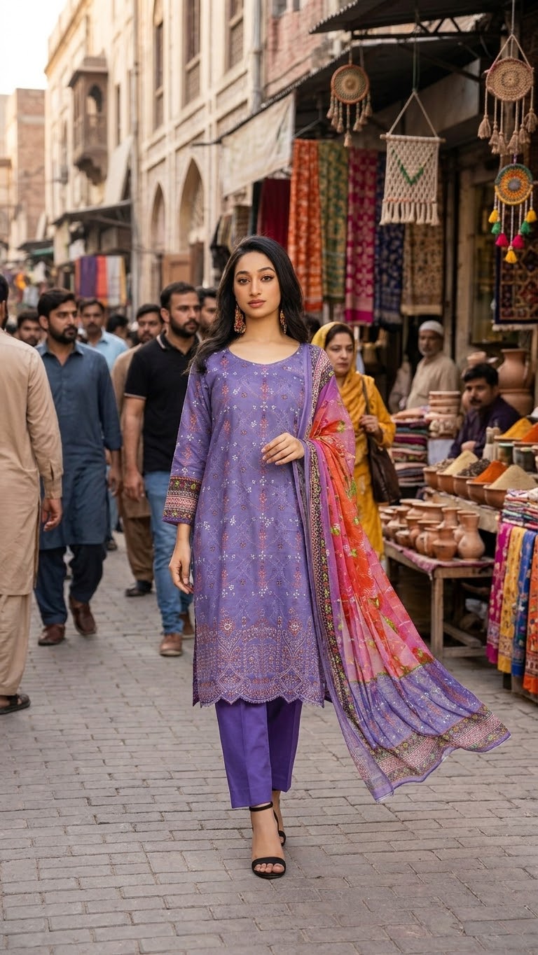 Zellbury Embroidered Three Piece Suit