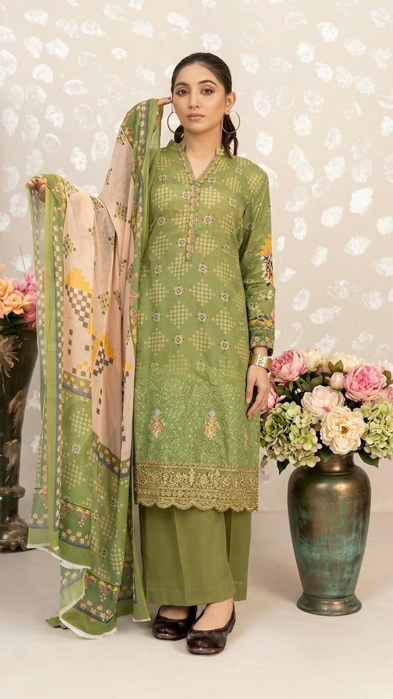 Zellbury Embroidered Three Piece Suit